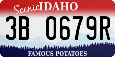 ID license plate 3B0679R