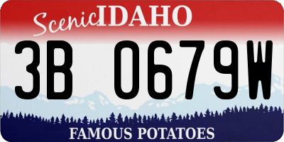 ID license plate 3B0679W