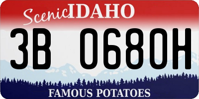 ID license plate 3B0680H