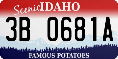 ID license plate 3B0681A