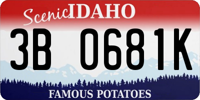 ID license plate 3B0681K