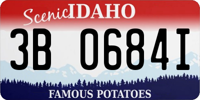ID license plate 3B0684I