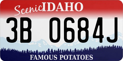 ID license plate 3B0684J