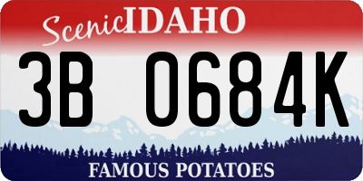 ID license plate 3B0684K