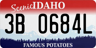 ID license plate 3B0684L