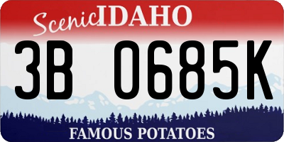 ID license plate 3B0685K