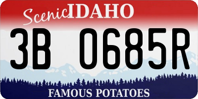 ID license plate 3B0685R