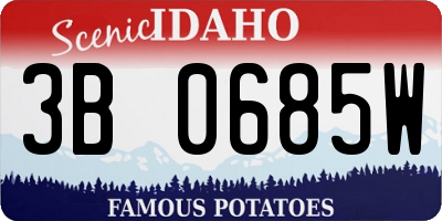 ID license plate 3B0685W