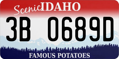 ID license plate 3B0689D