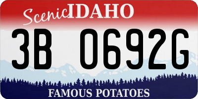 ID license plate 3B0692G