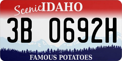 ID license plate 3B0692H