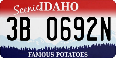 ID license plate 3B0692N