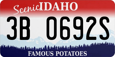 ID license plate 3B0692S