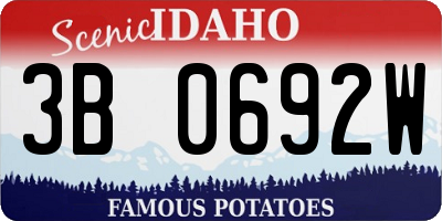 ID license plate 3B0692W