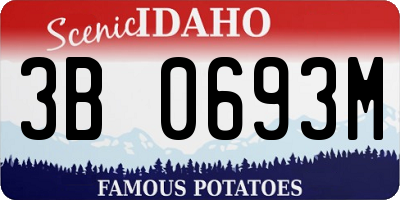 ID license plate 3B0693M