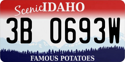 ID license plate 3B0693W