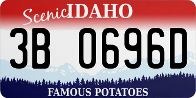 ID license plate 3B0696D