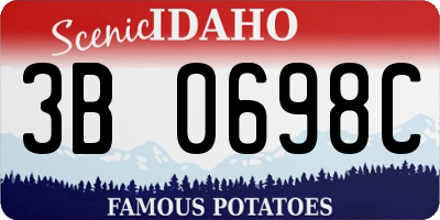 ID license plate 3B0698C