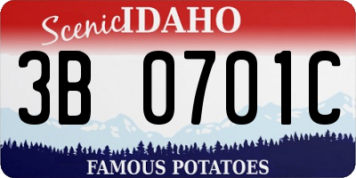 ID license plate 3B0701C