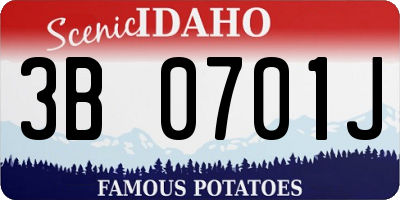 ID license plate 3B0701J