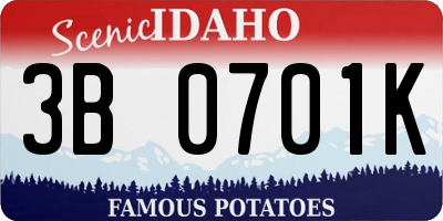 ID license plate 3B0701K