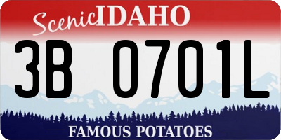 ID license plate 3B0701L