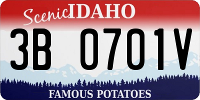 ID license plate 3B0701V