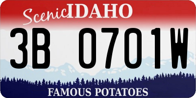 ID license plate 3B0701W