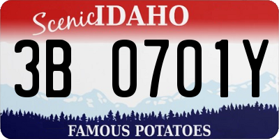 ID license plate 3B0701Y