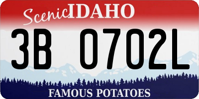 ID license plate 3B0702L