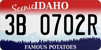 ID license plate 3B0702R