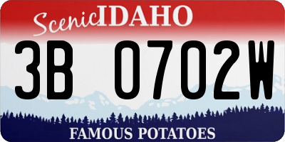 ID license plate 3B0702W