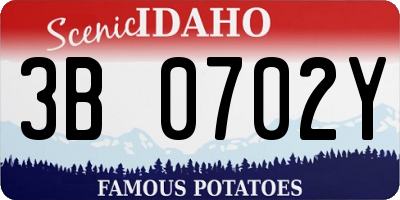 ID license plate 3B0702Y