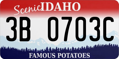 ID license plate 3B0703C