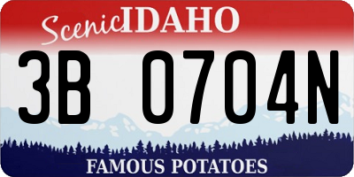 ID license plate 3B0704N