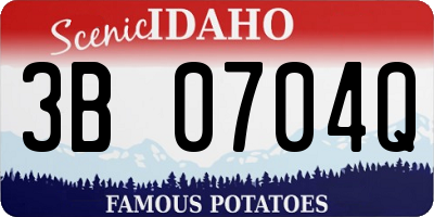 ID license plate 3B0704Q