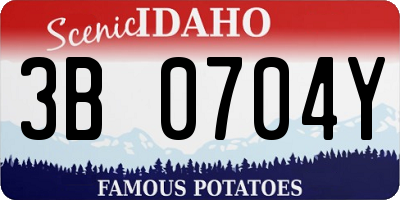 ID license plate 3B0704Y