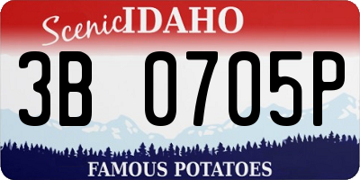 ID license plate 3B0705P
