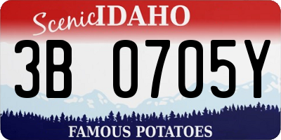 ID license plate 3B0705Y