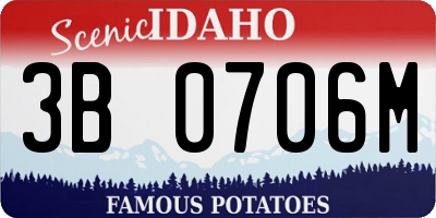 ID license plate 3B0706M