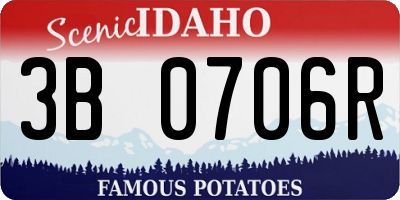ID license plate 3B0706R