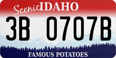 ID license plate 3B0707B