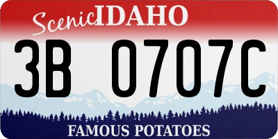 ID license plate 3B0707C