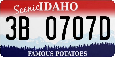 ID license plate 3B0707D