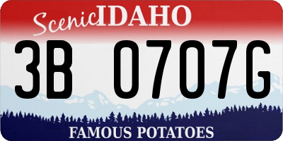 ID license plate 3B0707G