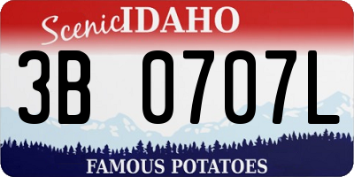 ID license plate 3B0707L