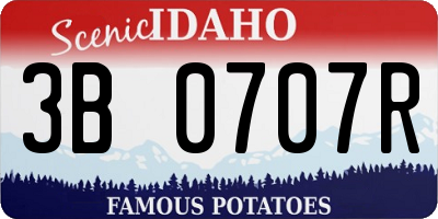 ID license plate 3B0707R