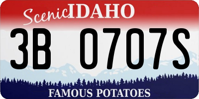 ID license plate 3B0707S