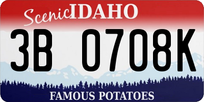 ID license plate 3B0708K