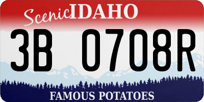 ID license plate 3B0708R
